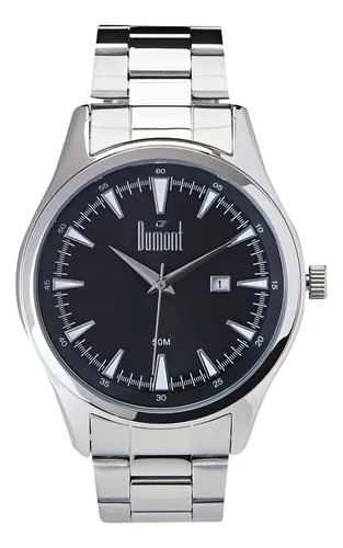 relogio-analogico-berlim-masculino-prata-e-preto-dumont-1k9e - Imagem