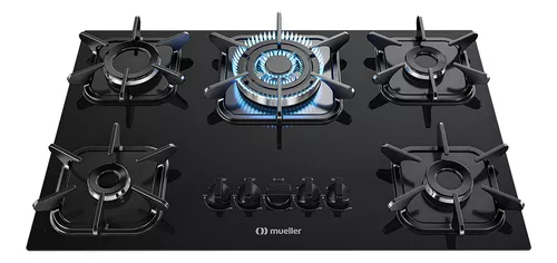 cooktop-mueller-anafe-5-bocas-preto-com-queimador-tripla-chama-bivolt-127220v - Imagem