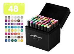 Kit Canetinha De 48 Canetas Marcador Permanente Ponta Dupla Touch Coloridas Para Desenho Profissional Escolar Infantil Com Estojo Organizador Base Artista Canetinha Hidrográficas Alcool Caneta Colorir