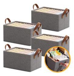kit-4-cesto-caixa-organizadora-dobravel-guarda-roupa-grande - Imagem