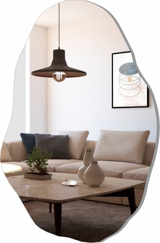 espelho-organico-loja-sala-70x50-lapidado-grande-banheiro - Imagem