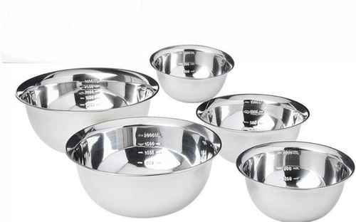 kit-jogo-5-tigela-inox-cumbuca-bowl-conjunto-bacia-saladeira - Imagem
