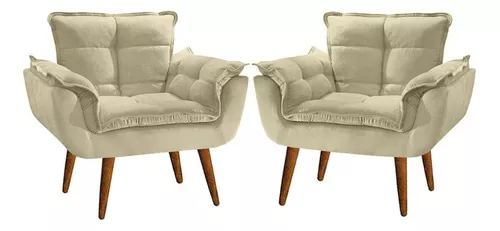 [Regional] Kit 2 Poltronas Decorativa Opala Para Quarto Sala De Estar