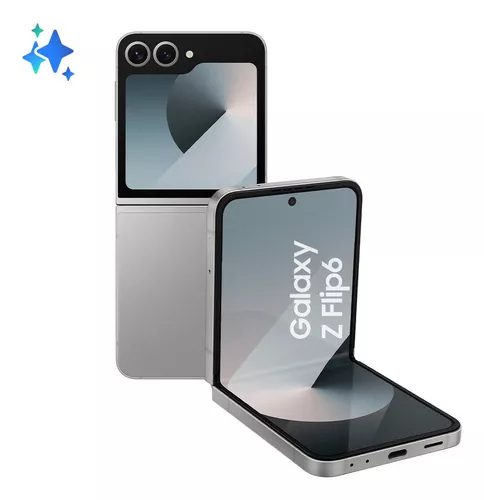 smartphone-samsung-galaxy-z-flip6-5g-256gb-12gb-ram-tela-67-cam-dupla-selfie-50mp-galaxy-ai-cinza - Imagem