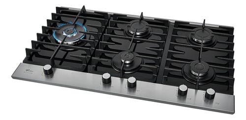 cooktop-a-gas-tripla-chama-fischer-vidro-5-bocas-platinium - Imagem