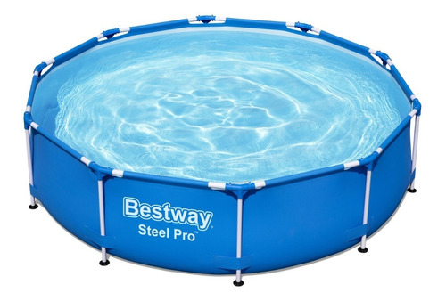 piscina-estruturada-redonda-plastico-steel-frame-azul-4678l-76x305cm-bestway - Imagem