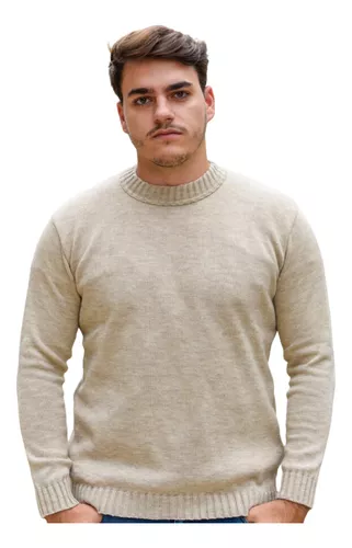blusa-trico-masculina-la-sueter-gola-careca-cardigan-inverno - Imagem