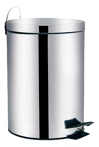 lixeira-aco-inox-5-litros-banheiro-cozinha-pedal-c-tampa-cor-prateado - Imagem