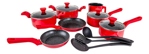 conjunto-panelas-inducao-ceramico-pratic-cook-red-10-pc-mimo - Imagem