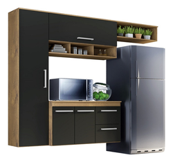 cozinha-compacta-lua-4-portas-2gav-cor-castanhoonix - Imagem