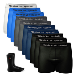 kit-10-cueca-boxer-reebok-sem-costura-box-2-meias-sandrini - Imagem