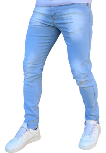 calca-jeans-super-skinny-masculina-lycra-azul-linha-premium - Imagem