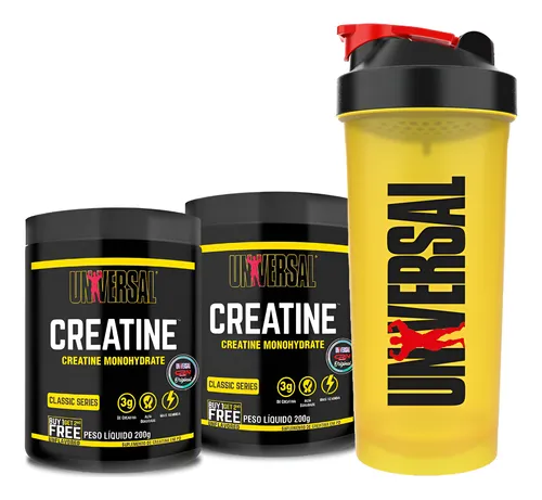Kit Creatina Monohidratada 400g+coqueteleira 600ml-universal