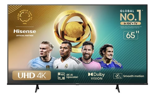 hisense-smart-tv-uhd-4k-dled-65-polegadas-65a6n-com-hdr10-dolby-vision-game-mode-controle-por-voz-alexa-built-in-airplay - Imagem