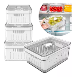 kit-4-organizadores-geladeira-22-litros-alimentos-vegetais - Imagem