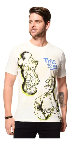 Camiseta Casual Masc Mickey E Donald Vibe Em Algodão Disney