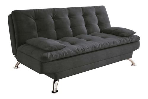 sofa-cama-3-lugares-casal-premium-suede-cinza - Imagem