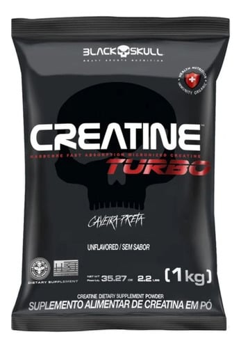 suplemento-em-po-creatine-turbo-refil-1kg-black-skull-without-flavor-sabor-sem-sabor - Imagem