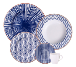 Aparelho de Jantar Tramontina Abstratta em Porcelana Decorada 20 Peças