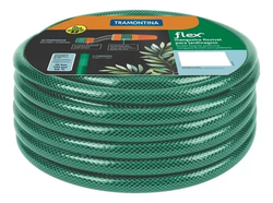 mangueira-flex-verde-em-pvc-3-camadas-15-m-com-engate-rosqueado-e-esguicho-tramontina - Imagem