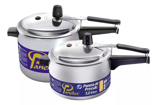 kit-2-panelas-de-pressao-30-e-45-lt-polida-classic-panelux - Imagem