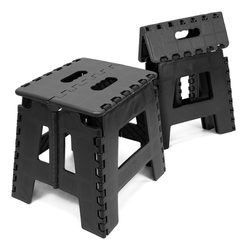 kit-2-banquinho-banqueta-dobravel-pequena-portatil-resistent-cor-preto - Imagem