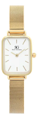 relogio-feminino-saint-germain-quadrado-square-chelsea-gold-cor-da-correia-bisel-dourado-cor-do-fundo-branco - Imagem