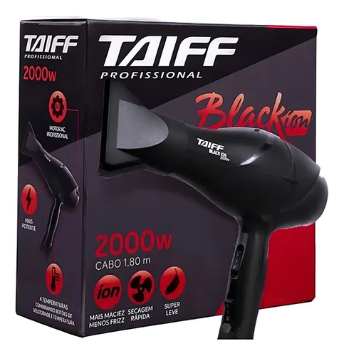 taiff-black-ion-secador-de-cabelo-profissional-original2000w-cor-preto-110v - Imagem