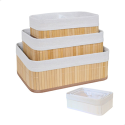 kit-3-cestos-organizadores-de-bambu-multiuso-com-forro-cor-dourado - Imagem