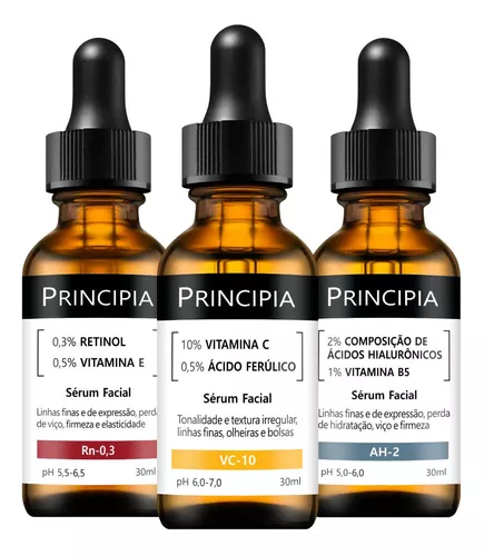 kit-3-seruns-principia-vitamina-c-retinol-hialuronicos - Imagem