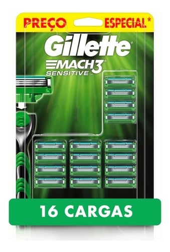 carga-para-aparelho-de-barbear-mach3-sensitive-16un-gillette - Imagem