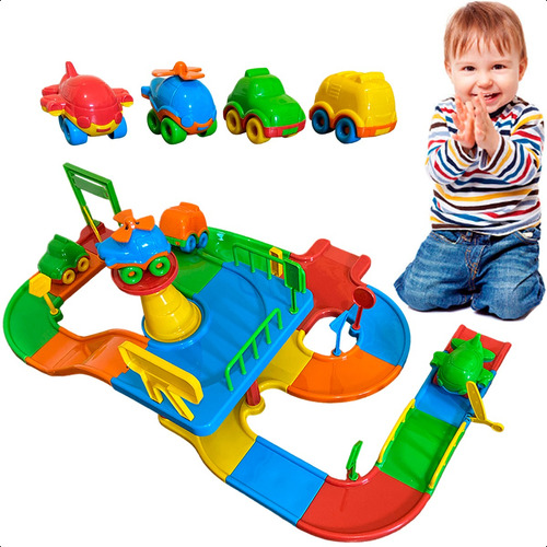 pista-carrinhos-corrida-brinquedo-infantil-presente-menino - Imagem