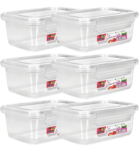 kit-6-potes-marmita-seman-reutilizavel-750ml-travas-freezer - Imagem