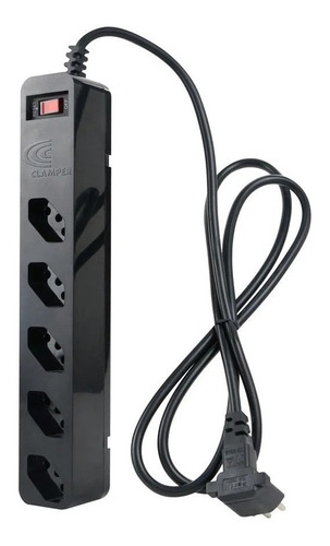 filtro-de-linha-energia-5-tomadas-protetor-eletrico-cabo-1-metro-cor-preto-127v220v - Imagem