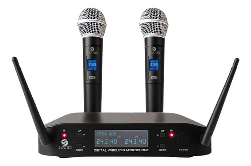 microfone-sem-fio-duplo-profissional-wireless-custom-sound - Imagem