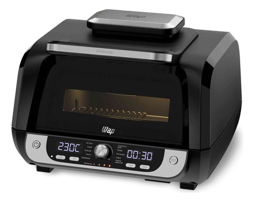 fritadeira-eletrica-sem-oleo-churrasqueira-air-fryer-10l-1800w-wap-airfry-barbecue-digital-12-em-1-mesa-e-parede-sem-fumaca-duplo-revestimento-antiaderente-graystone-painel-digital-10-litros-127v - Imagem