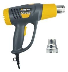 soprador-termico-2000w-ar-quente-2-estagios-ponta-redutora-cor-cinza-e-amarelo-220v - Imagem