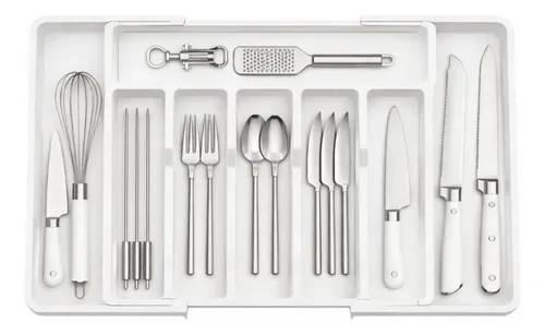 Organizador Porta Talheres Gaveta Para Cozinha Com Extensor