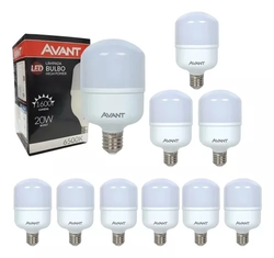 kit-10-lampadas-led-20w-bulbo-6500k-luz-branca-avant-luz-branco-frio - Imagem