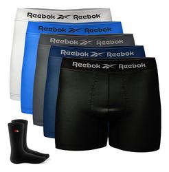 kit-5-cuecas-reebok-boxer-sem-costura-box-2-meias-sandrini - Imagem