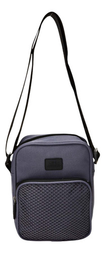 bolsa-casual-masculina-e-feminina-shoulder-bag-olympikus-cor-pitch-grayblack-desenho-do-tecido-lisa - Imagem