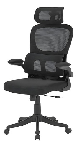 cadeira-escritorio-ergonomica-b500-luvinco-cor-preto-com-suporte-lombar-estofado-mesh - Imagem