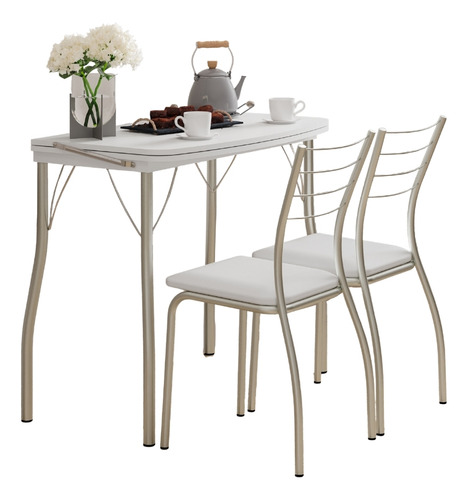 conjunto-sala-de-jantar-tallim-mesa-e-2-cadeiras-carraro-cor-branco - Imagem