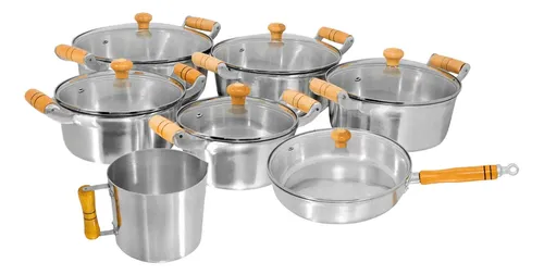 Conjunto De Panelas 7 Peças Alumínio Fundido Batido Grosso