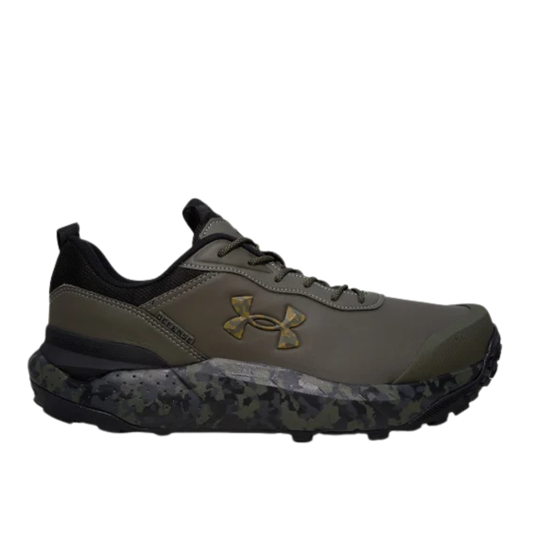 tenis-under-armour-defense-low-masculino-verde-militarpreto - Imagem