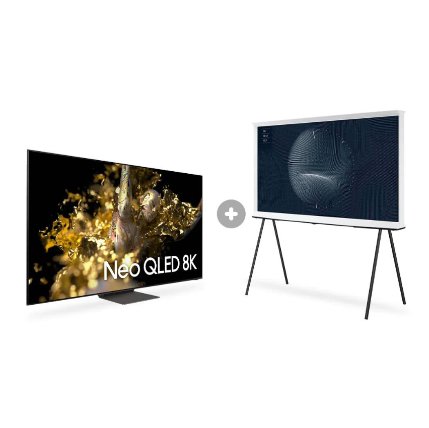 combo-samsung-smart-tv-55-neo-qled-8k-55qn700b-samsung-smart-tv-55-qled-4k-the-serif - Imagem