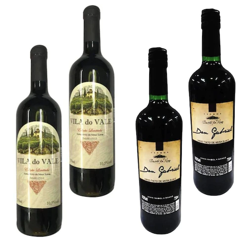 kit-2-vinho-tinto-suave-vila-do-vale-750ml-cada-2-vinho-tinto-assemblage-don-gabriel-750ml-cada - Imagem
