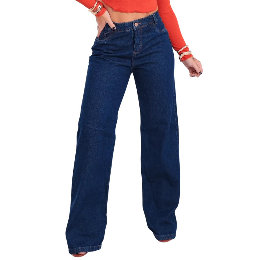 calca-jeans-pantalona-wide-leg-baggy-moda-feminina-tendencia-5mzf - Imagem