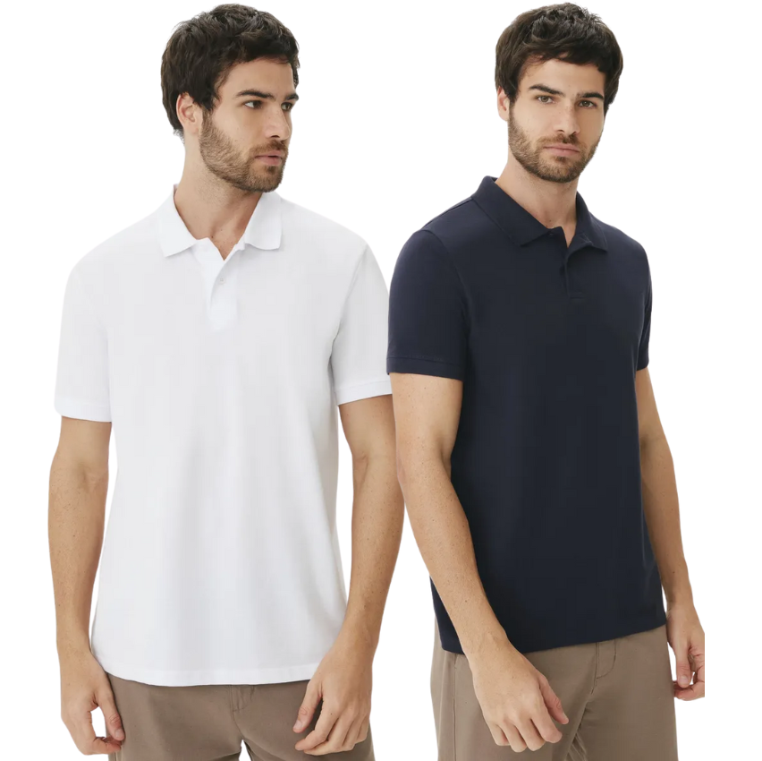 kit-com-2-camisas-polo-basicas-masculinas-hering - Imagem