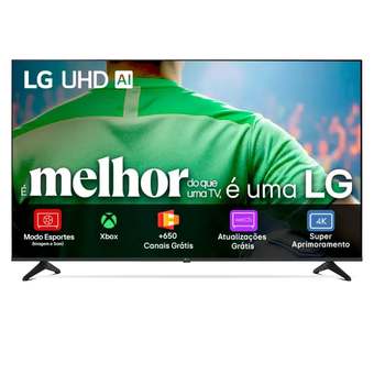Smart TV LG UHD AI UA75 50 polegadas HDR10 Pro Processador α7 AI Ger8 webOS 25